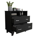 Double Drawer Dresser Arabi, Bedroom, Black Black Particle Board Particle Board