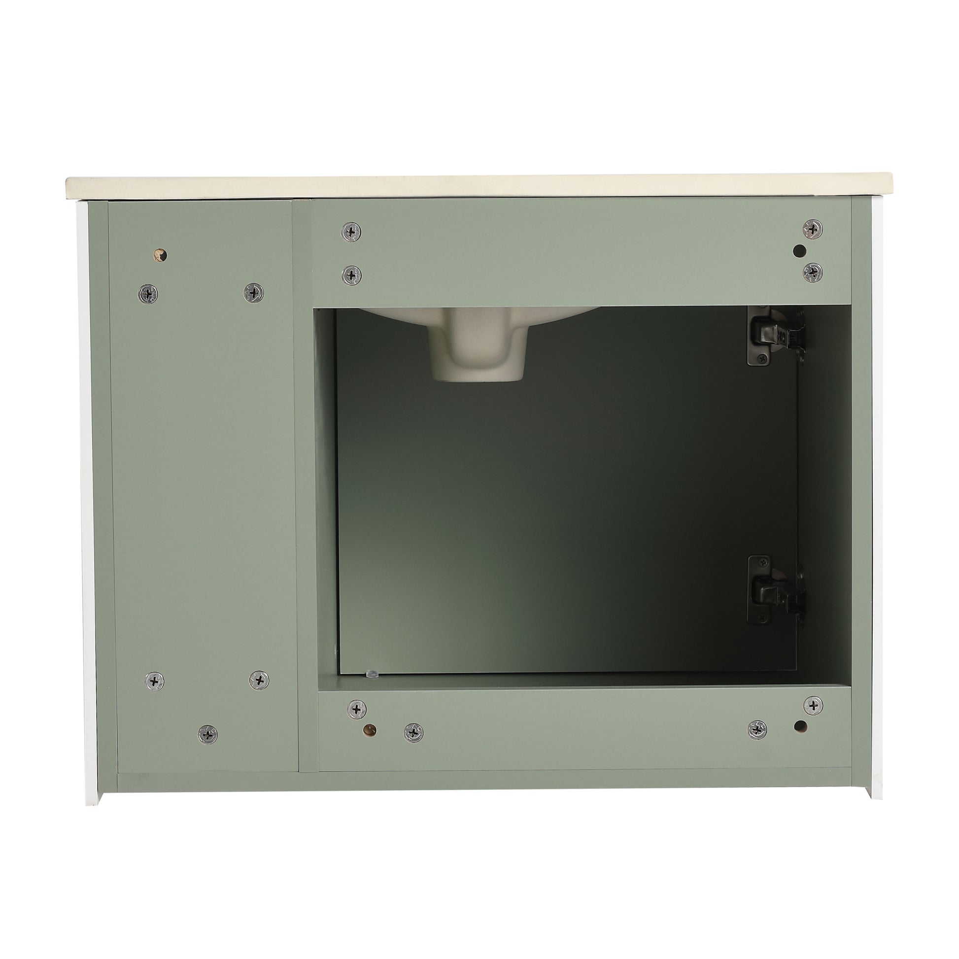 24'' Floating Wall Mounted Bathroom Vanity with green-1-2-soft close doors-bathroom-wall