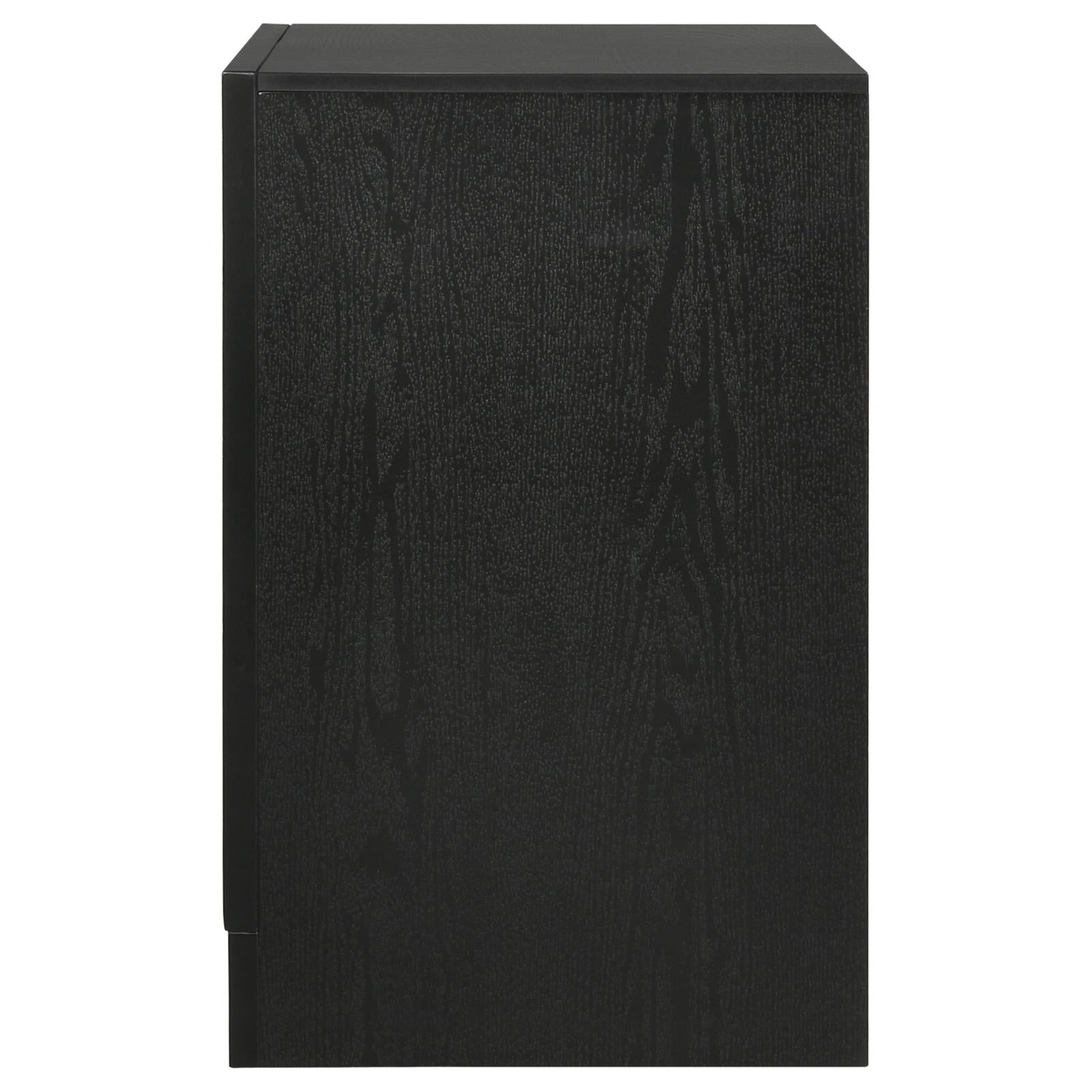 Black 2 Drawer Nightstand With Hidden Jewelry Tray Black 2 Drawers Bedroom Drawer Storage Contemporary,Modern Rubberwood Felt Lined Drawers Black Wood