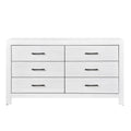 Modern White Finish 1Pc Dresser Of 6X Drawers Black Hardware Wooden Bedroom Furniture White Bedroom Modern,Rustic Wood