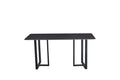 Carbon Steel Dining Table With Lauren Black Gold Stone Surface Supports Up To 71 Kg Black Gold Carbon Steel