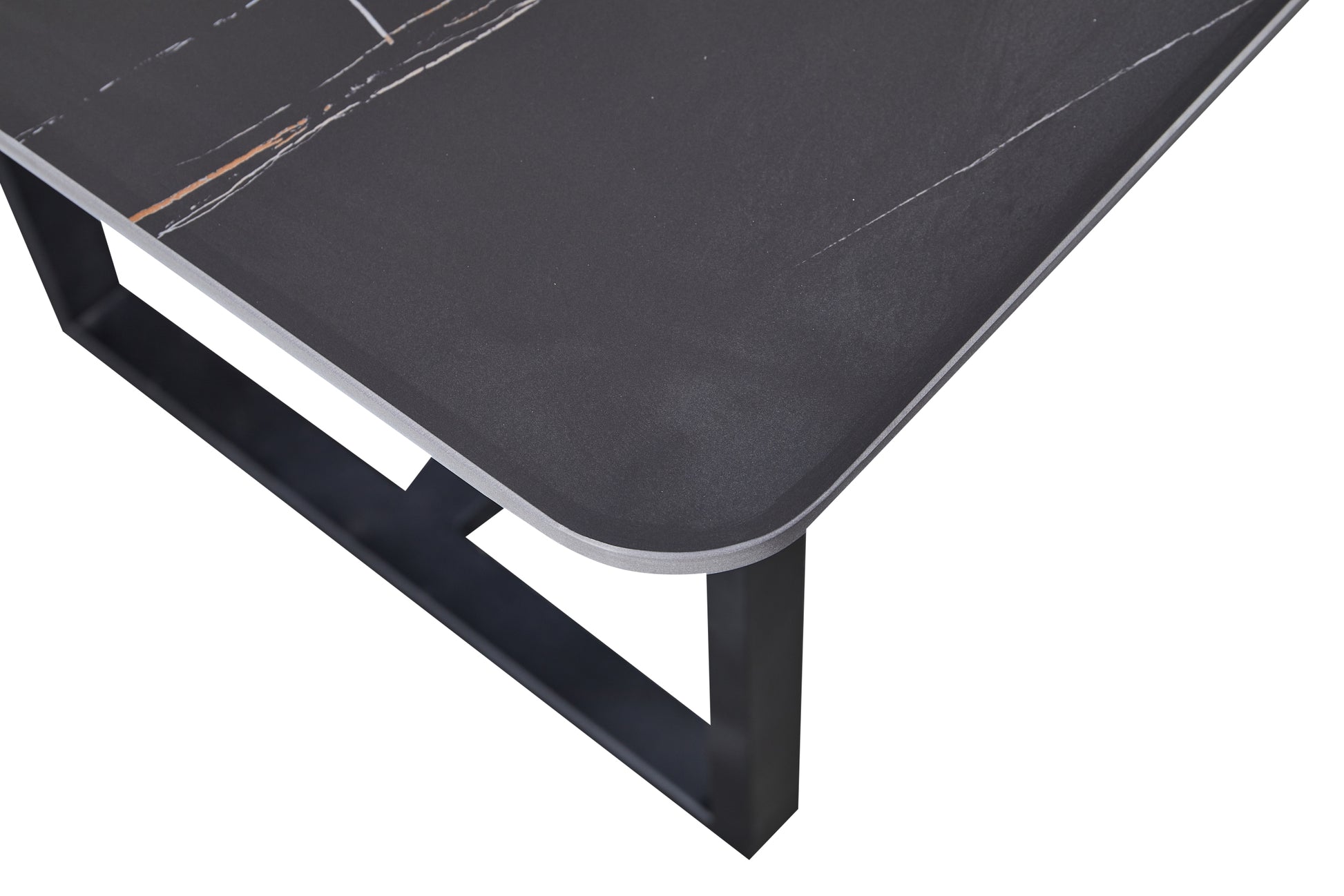 Carbon Steel Dining Table With Lauren Black Gold Stone Surface Supports Up To 71 Kg Black Gold Carbon Steel