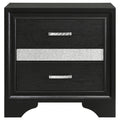 Black 2 Drawer Nightstand With Hidden Jewelry Tray Black 2 Drawers Bedroom Drawer Storage Contemporary,Modern Rubberwood Felt Lined Drawers Black Wood