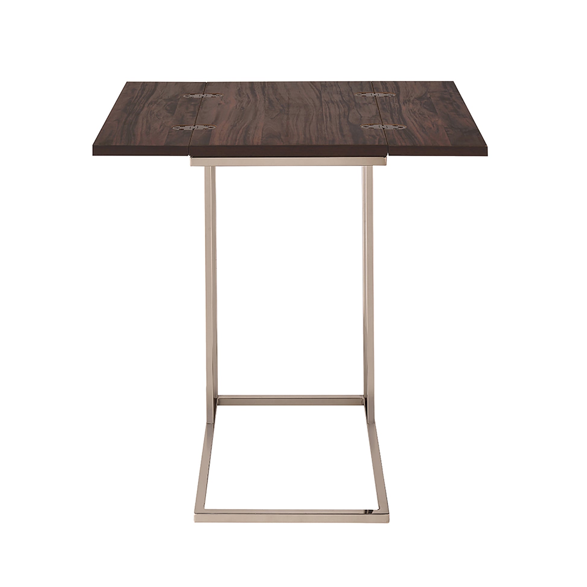 Chestnut Metal Snack Table Brown Brown Folding Primary Living Space Contemporary,Modern Rectangular Folding Tables Metal