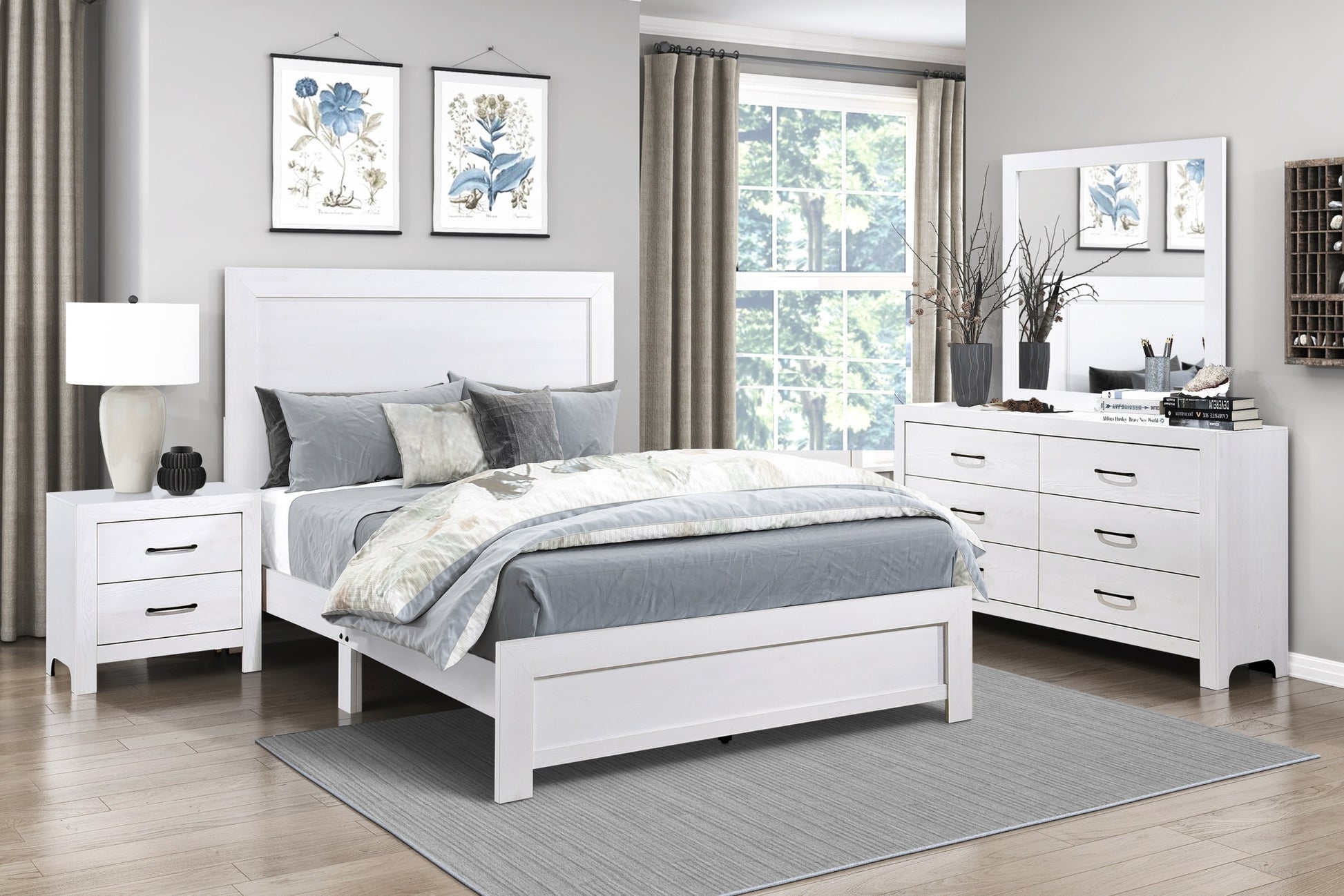 Modern White Finish 1Pc Dresser Of 6X Drawers Black Hardware Wooden Bedroom Furniture White Bedroom Modern,Rustic Wood Modern White Finish 1Pc Dresser Of 6X Drawers Black Hardware Wooden Bedroom Furniture White Bedroom Modern,Rustic Wood