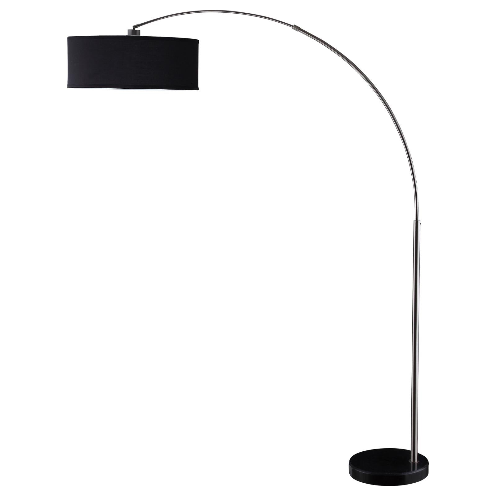 Black And Chrome Arc Floor Lamp Black Metal