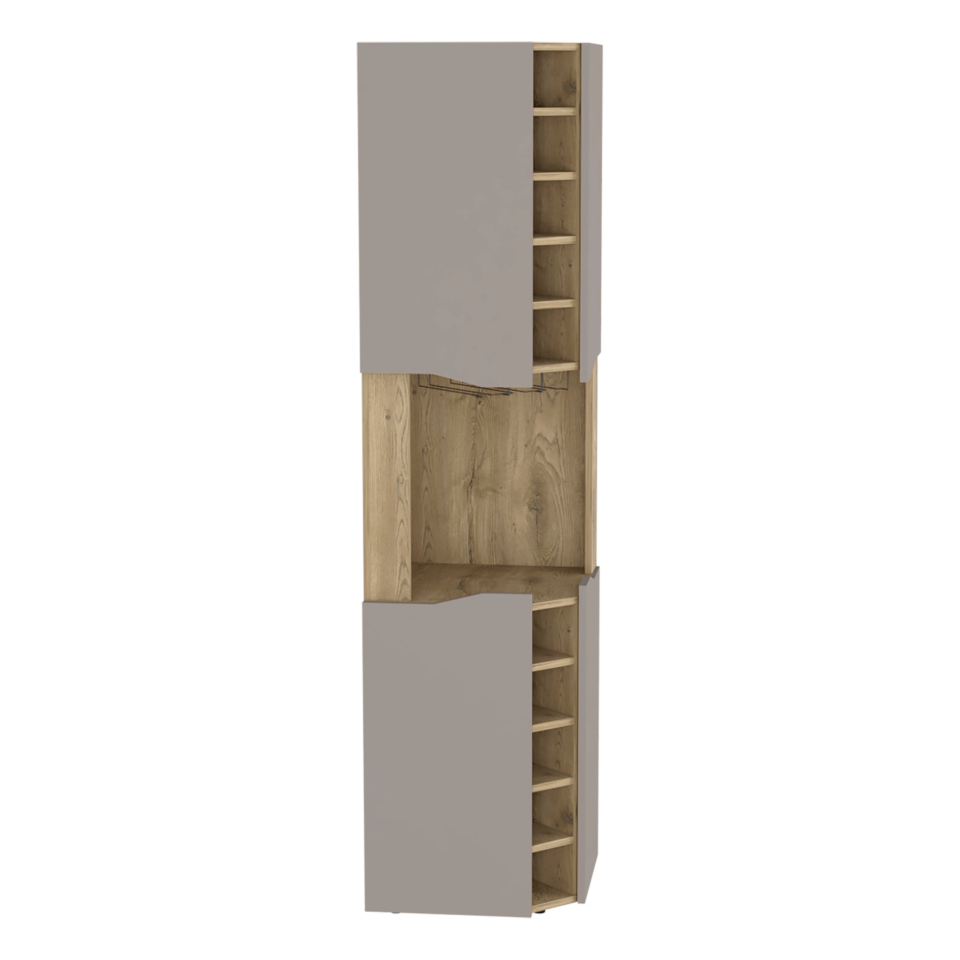 Corner Bar Cabinet Bell, Living Room, Aged Oak Taupe Taupe Particle Board Particle Board