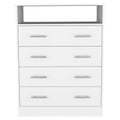 Four Drawer Dresser Wuju, Bedroom, White White Particle Board Particle Board