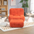 Fluffy Bean Bag Chair, Comfortable Bean Bag For Adults And Children, Super Soft Lazy Sofa Chair With Memory Foam And Ottoman, Indoor Modern Focus Bean Bag Chair For Living Room, Bedroom, Apartment Red Velvet
