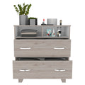 Double Drawer Dresser Arabi, Bedroom, Light Gray White Light Gray Particle Board Particle Board