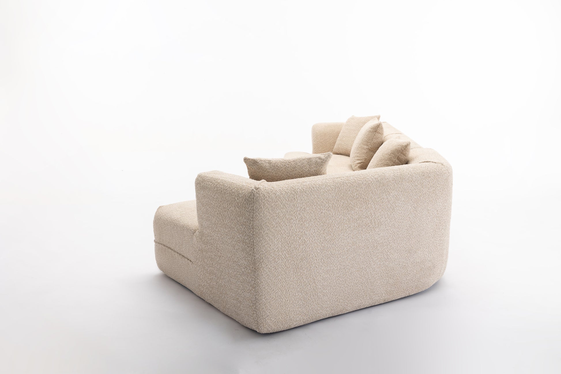 Modular Living Room Sofa Set, Modern Minimalist Style Sofa, Salon Upholstered Sleeper Sofa, 2 Pc Free Combination, Round Fiber Fabric, Anti Wrinkle Fabric, Brown Light Brown Polyester Primary Living Space Medium Soft Tight Back Flared Arms Fiber Foam