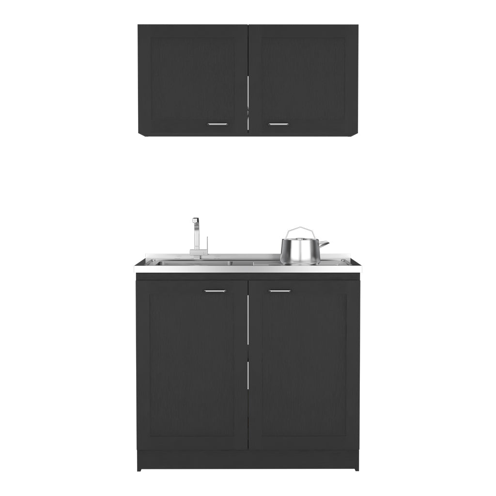 Cabinet Set Zeus, Garage, Black Black Particle Board Particle Board