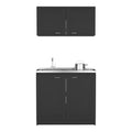 Cabinet Set Zeus, Garage, Black Black Particle Board Particle Board