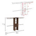 Closet System Pittsburg, Bedroom, Dark Walnut Walnut Particle Board Particle Board