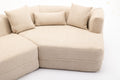 Modular Living Room Sofa Set, Modern Minimalist Style Sofa, Salon Upholstered Sleeper Sofa, 2 Pc Free Combination, Round Fiber Fabric, Anti Wrinkle Fabric, Brown Light Brown Polyester Primary Living Space Medium Soft Tight Back Flared Arms Fiber Foam