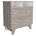 Double Drawer Dresser Arabi, Bedroom, Light Gray White Light Gray Particle Board Particle Board