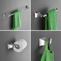 4 Pc Chrome Bathroom Accessory Set Towel Ring Toilet Paper Holder Towel Hook And 24