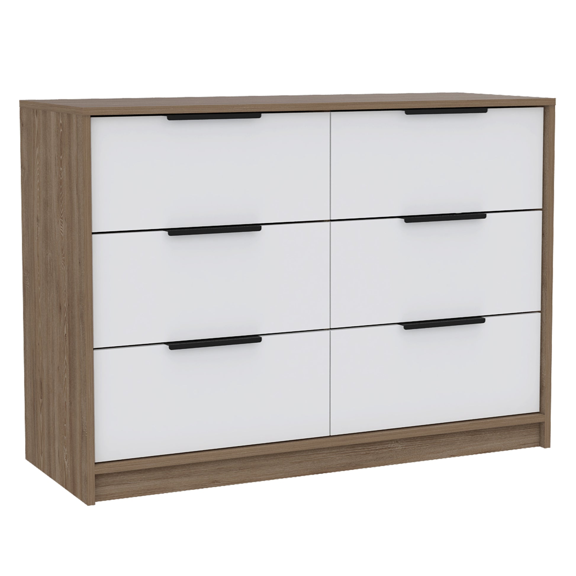 4 Drawer Double Dresser Maryland, Bedroom, Pine White Multicolor Particle Board Particle Board