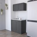 Cabinet Set Zeus, Garage, Black Black Particle Board Particle Board