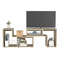 Extendable Tv Stand Houston, Living Room, Light Pine Beige 50 59 Inches Particle Board Particle Board