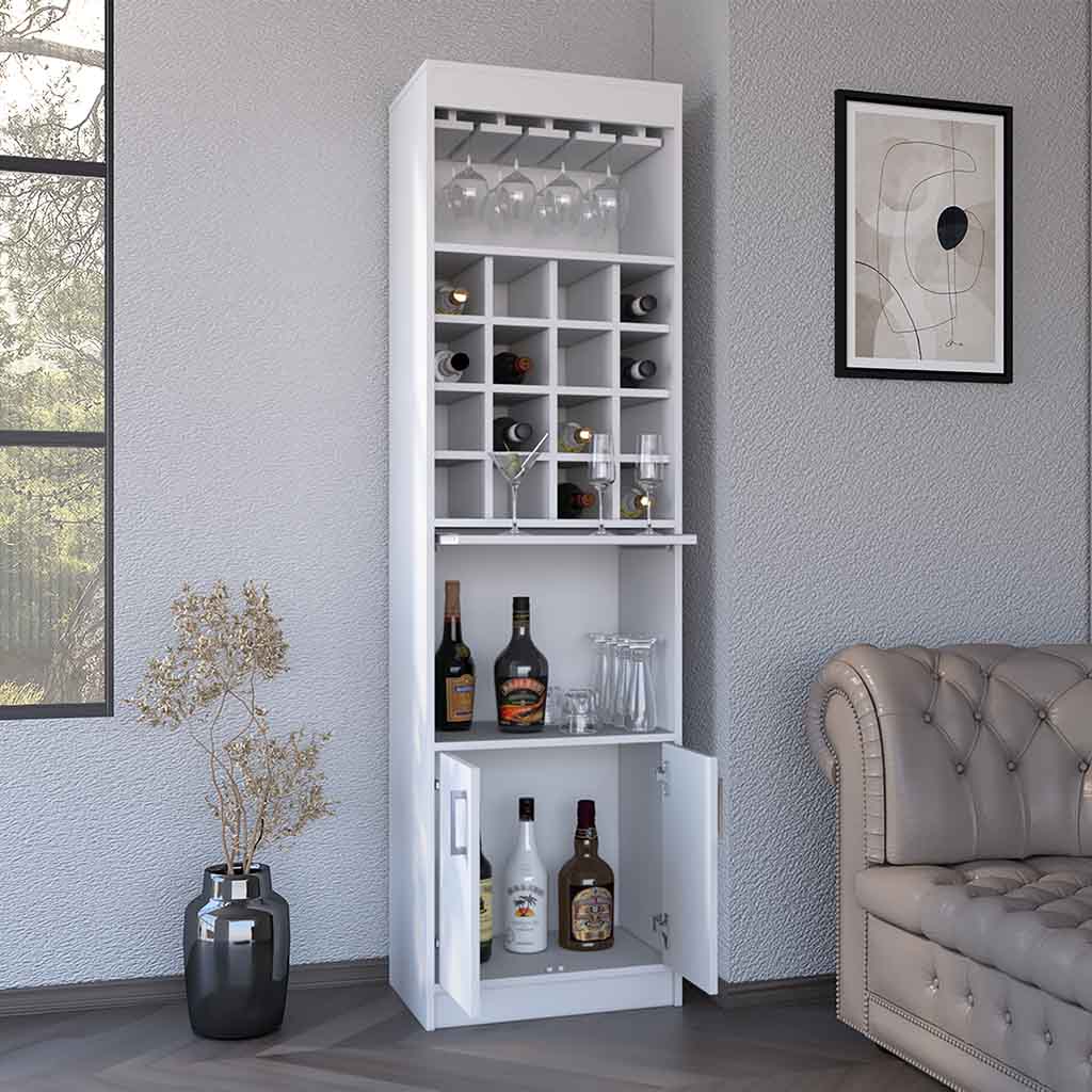 Bar Cabinet Modoc, Living Room, White White Particle Board Particle Board