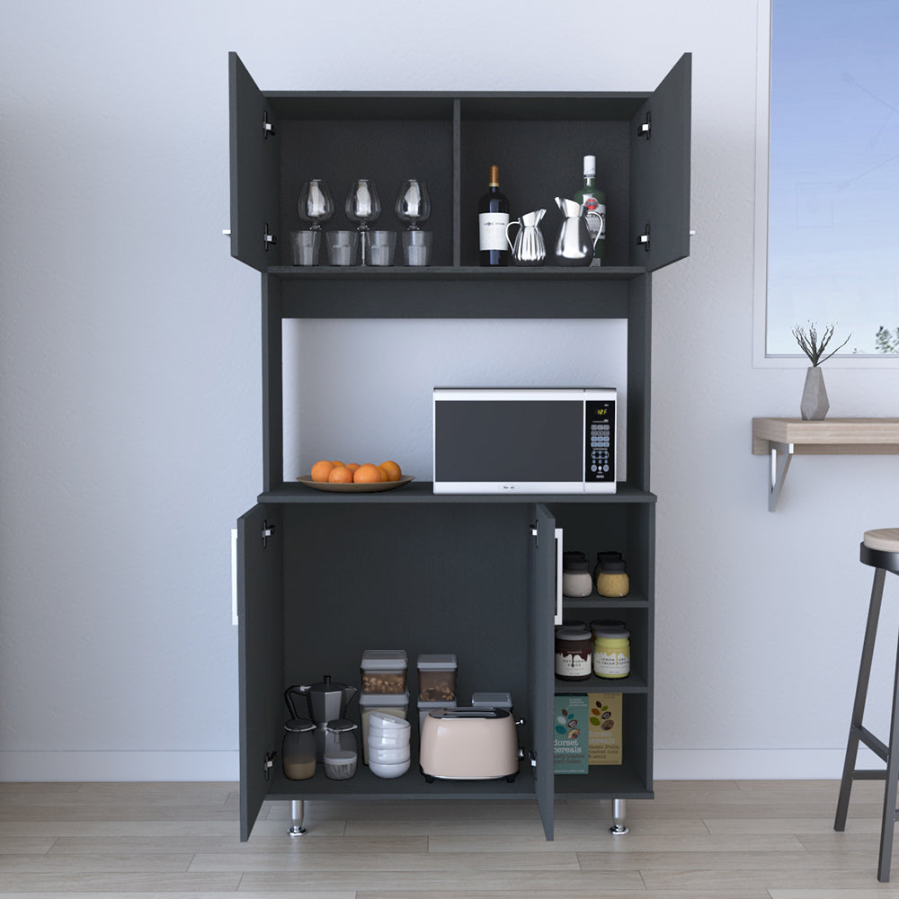 Pantry Cabinet Delaware, Kitchen, Black Black Particle Board Particle Board