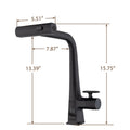 Matte Black Waterfall Kitchen Faucet With Temperature Display, Single Handle Kitchen Faucet With Pull Down Sprayer, Modern Kitchen Sink Faucet, Three Water Outlet Modes Matte Black Zinc