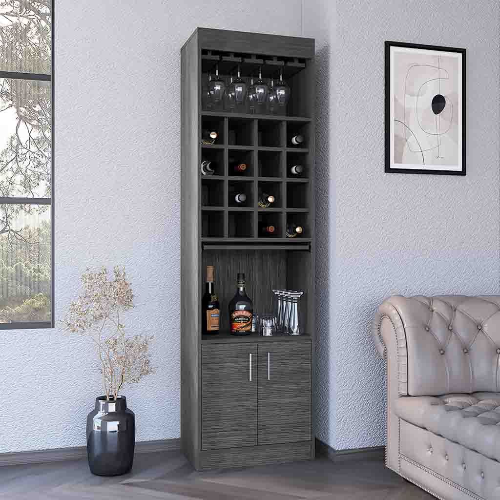 Bar Cabinet Modoc, Living Room, Smokey Oak Gray Particle Board Particle Board