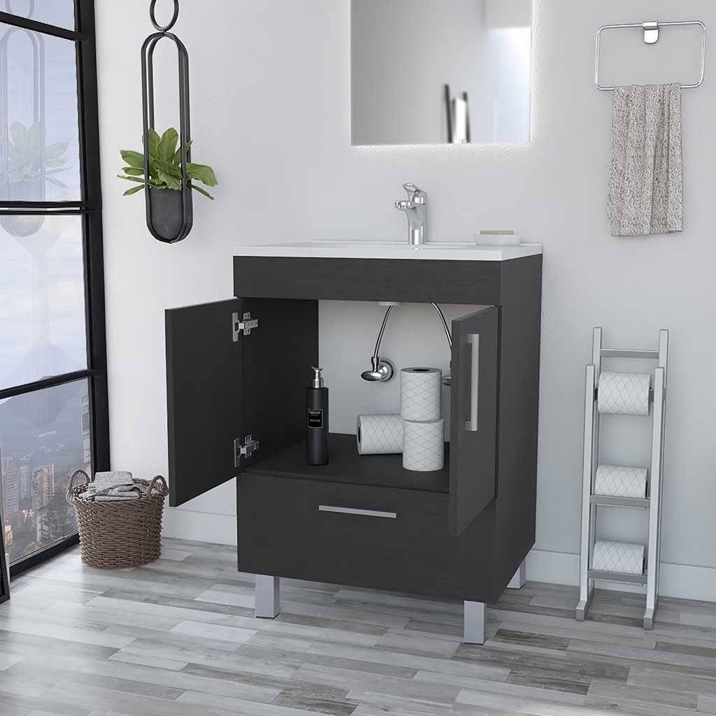 Single Bathroom Vanity Mayorca, Bathroom, Black Black Particle Board Particle Board