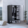 Armoire Barletta, Bedroom, Black White White Black Particle Board Particle Board