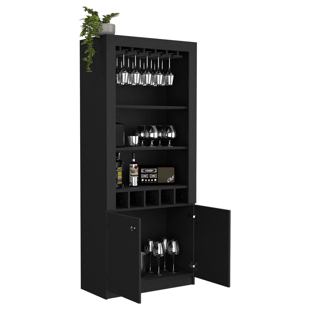 Bar Cabinet Margarita, Living Room, Black Black Particle Board Particle Board