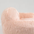 Bean Bag Chair Lazy Long Hair Sofa Bean Bag Chair Adult, Teen High Density Foam Filled Modern Focus Chair Comfortable Living Room, Bedroom Chair Pink Faux Fur