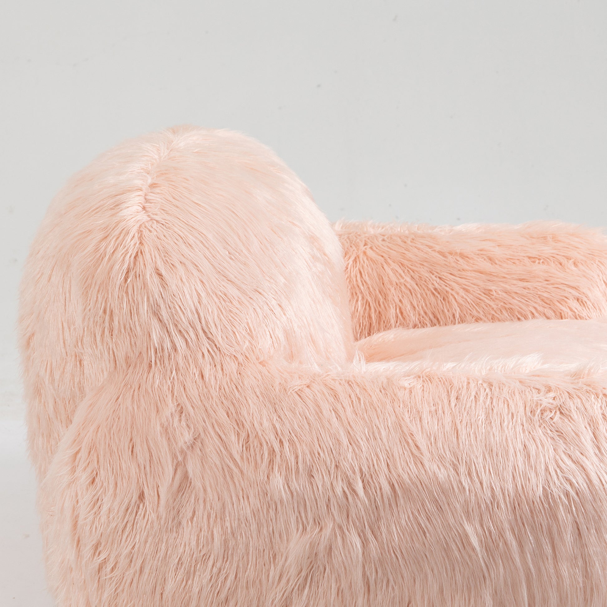 Bean Bag Chair Lazy Long Hair Sofa Bean Bag Chair Adult, Teen High Density Foam Filled Modern Focus Chair Comfortable Living Room, Bedroom Chair Pink Faux Fur