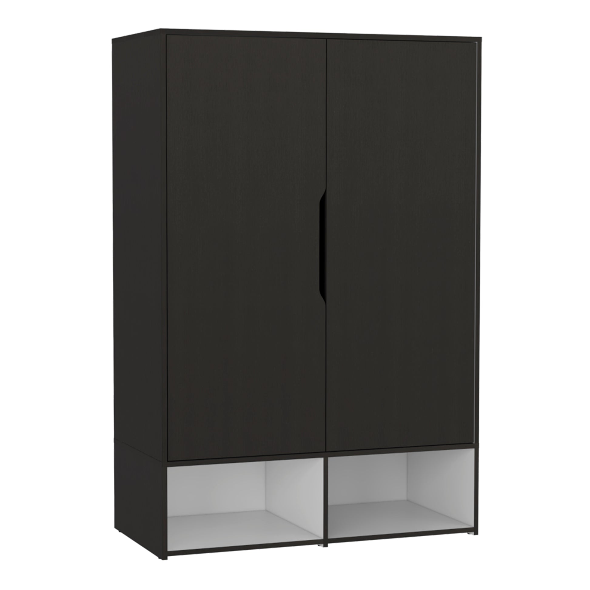 Armoire Barletta, Bedroom, Black White White Black Particle Board Particle Board