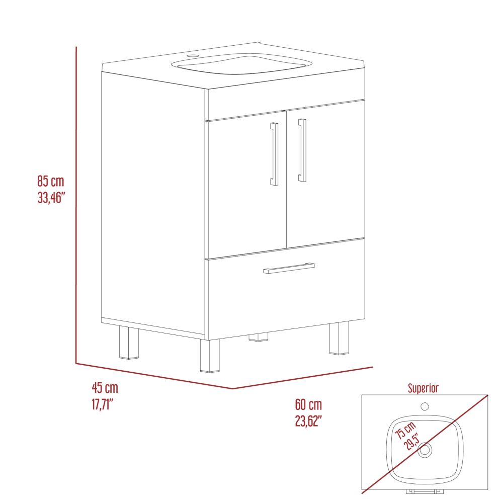 Single Bathroom Vanity Mayorca, Bathroom, White White Particle Board Particle Board