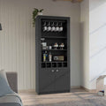 Bar Cabinet Margarita, Living Room, Black Black Particle Board Particle Board