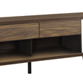 Dark Walnut And Glossy White 2 Door Tv Console Walnut Brown 70 79 Inches Mid Century Modern Wood