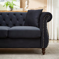 83.5 Inch Oversized Corner Sofa, L Shaped Sectional Couch,5 Seater Corner Sofas With 3 Pillows For Living Room, Bedroom, Apartment, Office Black Foam Velvet