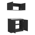 Cabinet Set Zeus, Garage, Black Black Particle Board Particle Board