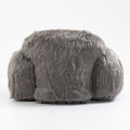 Bean Bag Chair Lazy Long Hair Sofa Bean Bag Chair Adult, Teen High Density Foam Filled Modern Focus Chair Comfortable Living Room, Bedroom Chair Grey Faux Fur