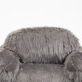 Bean Bag Chair Lazy Long Hair Sofa Bean Bag Chair Adult, Teen High Density Foam Filled Modern Focus Chair Comfortable Living Room, Bedroom Chair Grey Faux Fur