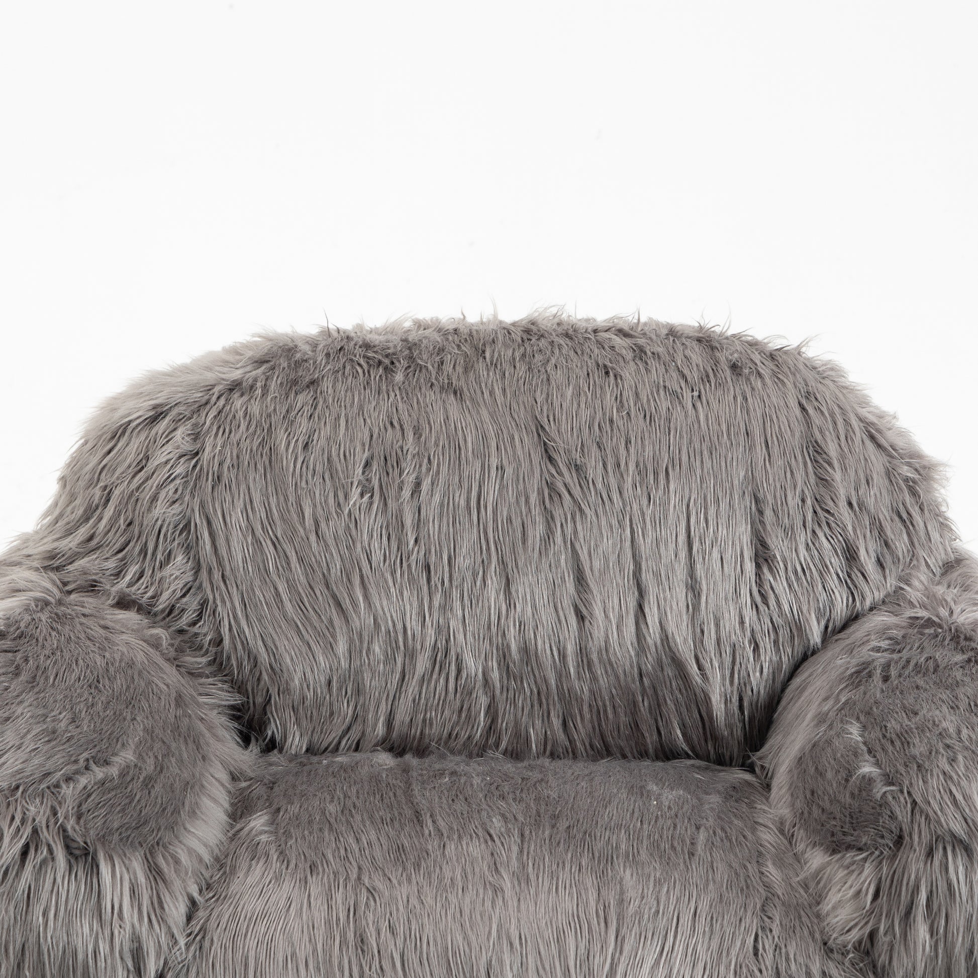 Bean Bag Chair Lazy Long Hair Sofa Bean Bag Chair Adult, Teen High Density Foam Filled Modern Focus Chair Comfortable Living Room, Bedroom Chair Grey Faux Fur