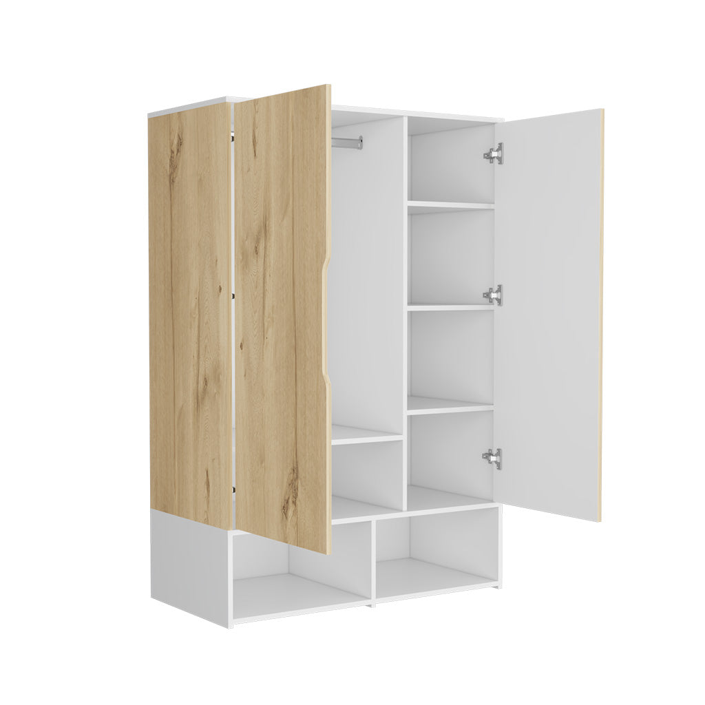 Armoire Barletta, Bedroom, Light Oak White White Particle Board Particle Board