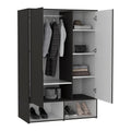 Armoire Barletta, Bedroom, Black White White Black Particle Board Particle Board