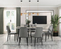 Sleek Design Gray Velvet Side Chairs Set Of 2 Modern Dining Furniture Black Metal Legs Gray Dining Room Contemporary,Modern Side Chair Metal