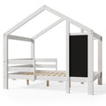 Full House Bed With Blackboard And Drawers, Two Assembly Options, White Full White Wood