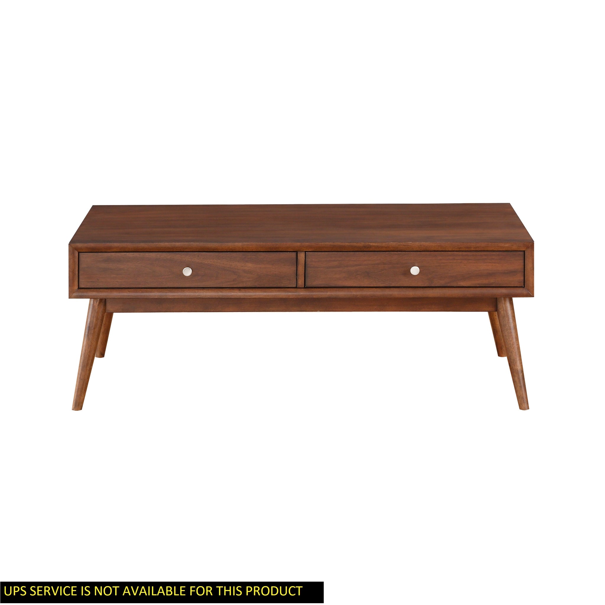 Retro Modern Style 1Pc Coffee Table With 2X Drawers Brown Finish Living Room Furniture Walnut Veneer Wooden Furniture Brown Brown Primary Living Space Modern,Retro Rectangular Drawers Coffee & End Tables Wood