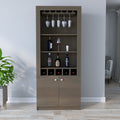 Bar Cabinet Margarita, Living Room, Smokey Oak Gray Particle Board Particle Board