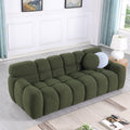 Sofa And Seater ,Human Body Structure For Usa People, Marshmallow Sofa,Boucle Sofa ,Olive Green Boucle Olive Green Light Brown Wood Primary Living Space Medium Soft Split Back Eucalyptus Rolled Arms Boucle 3 Seat