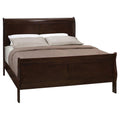 Cappuccino Full Sleigh Bed Box Spring Required Full Cappuccino Wood Brown Bedroom Traditional Rubberwood Panel Wood